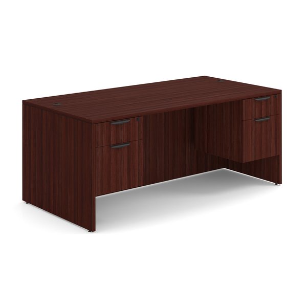 Officesource OS Laminate Collection Double 3/4 Pedestal Desk - 71'' x 36'' DBLHDPL101MH